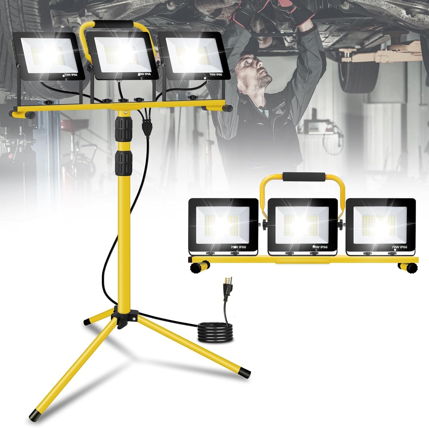 JDZKOMKE 21000Lumens LED Work Lights with Stand, 3 Adjustable Work